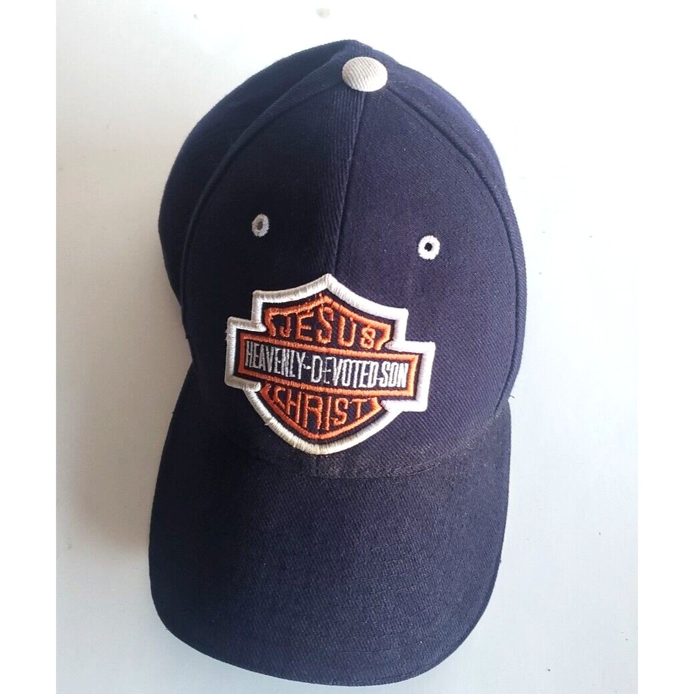 Harley Davidson Christian Biker Motorcycle Baseball Cap Hat Religious Santo JC
